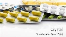  Presentation with drug resistance - Colorful presentation theme enhanced with various-tablets-pills-and-vitamins backdrop and a white colored foreground