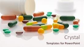  Presentation with antibiotics - Cool new slide deck with various-tablets-pills-and-vitamins backdrop and a lemonade colored foreground