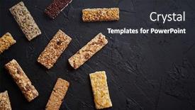  Presentation with taste - PPT theme featuring various-taste-and-flavour-granola background and a dark gray colored foreground