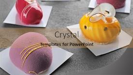  Presentation with background - Colorful presentation theme enhanced with various-tasty-cakes-on-grunge backdrop and a gold colored foreground