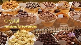  Presentation with candy shop - Cool new theme with tasty sweets in candy shop backdrop and a red colored foreground