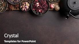  Presentation with black tea - Amazing PPT theme having various tea and teapot black backdrop and a dark gray colored foreground