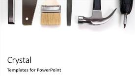  Presentation with tools - Slides with various-tools-over-a-blank background and a white colored foreground