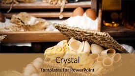  Presentation with italian - Theme featuring various traditional italian pasta background and a yellow colored foreground