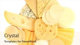  Presentation with white cheese - Cool new presentation theme with various types of cheese isolated backdrop and a blonde colored foreground