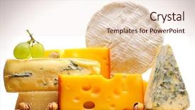  Presentation with white cheese - PPT layouts consisting of various types of cheese isolated background and a lemonade colored foreground