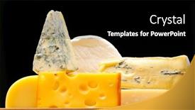  Presentation with camembert - Audience pleasing presentation theme consisting of various types of cheese over black - swiss parmesan mold camembert backdrop and a black colored foreground