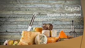  Presentation with cheese - Colorful PPT layouts enhanced with various-types-of-cheese-placed backdrop and a gray colored foreground