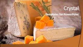  Presentation with cheddar - Slide deck consisting of various types of cheese background and a coral colored foreground