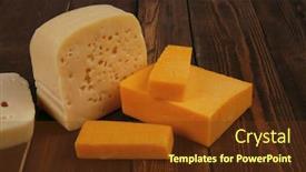  Presentation with cheddar - Amazing PPT layouts having various types of fresh raw aged delicatessen cheese on wooden table cheddar edam swiss backdrop and a tawny brown colored foreground