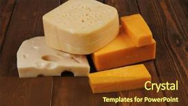  Presentation with cheddar - Beautiful slide deck featuring various types of fresh raw aged delicatessen cheese on wooden table cheddar edam swiss backdrop and a tawny brown colored foreground