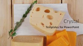 Presentation with cheddar - Colorful PPT theme enhanced with various types of fresh raw aged delicatessen cheese on white plate over light wooden table cheddar edam swiss backdrop and a coral colored foreground