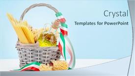  Presentation with olive - PPT layouts with various-types-of-italian-pasta background and a cool aqua colored foreground