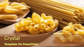  Presentation with pasta - Presentation featuring various-types-of-raw-italian background and a tawny brown colored foreground