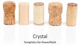  Presentation with cork - Theme featuring various types of wine corks background and a white colored foreground