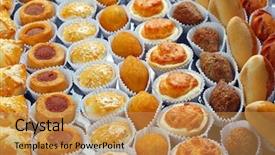  Presentation with snacks - Slide deck featuring various typical brazilian small savory background and a gold colored foreground