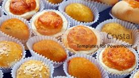  Presentation with snacks - Amazing presentation theme having various typical brazilian small savory snacks backdrop and a gold colored foreground