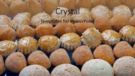  Presentation with snacks - Beautiful slide set featuring various typical brazilian small savory backdrop and a coral colored foreground