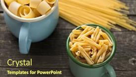  Presentation with pasta - Amazing PPT theme having various-uncooked-pasta-on-old backdrop and a tawny brown colored foreground