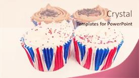  Presentation with union jack - Slide deck with various union jack cupcakes against white background background and a lemonade colored foreground
