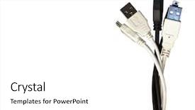  Presentation with cable - PPT layouts featuring various usb cable isolated on white with clipping path ready to use background and a white colored foreground
