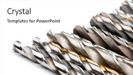  Presentation with bits - PPT theme having various used twist drill bits background and a white colored foreground