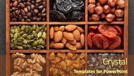  Presentation with dried food - Colorful slide set enhanced with various-varieties-of-nuts-seeds backdrop and a tawny brown colored foreground