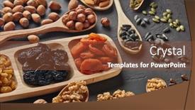  Presentation with dried fruits seeds nuts - Amazing PPT layouts having various-varieties-of-nuts-seeds backdrop and a tawny brown colored foreground