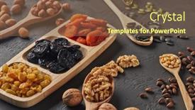 Presentation with dried fruits seeds nuts - Beautiful theme featuring various-varieties-of-nuts-seeds backdrop and a tawny brown colored foreground