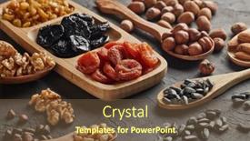  Presentation with dried fruits seeds nuts - Audience pleasing PPT theme consisting of various-varieties-of-nuts-seeds backdrop and a tawny brown colored foreground