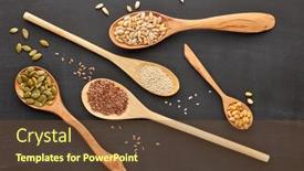  Presentation with healthy nutrition - Slide deck consisting of various-varieties-of-nuts background and a tawny brown colored foreground