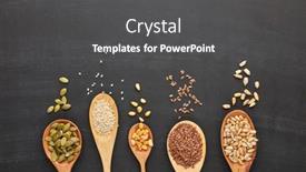  Presentation with healthy nutrition - Beautiful theme featuring various-varieties-of-nuts backdrop and a dark gray colored foreground