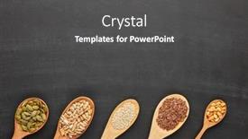  Presentation with healthy food - Theme having various-varieties-of-nuts background and a dark gray colored foreground