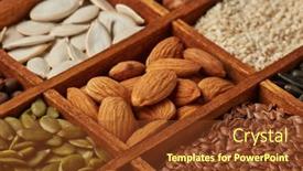  Presentation with healthy nutrition - Colorful presentation design enhanced with various-varieties-of-nuts backdrop and a tawny brown colored foreground