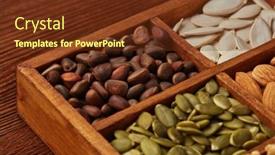  Presentation with dried food - Presentation theme consisting of various-varieties-of-nuts background and a tawny brown colored foreground