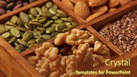  Presentation with dried food - Beautiful slide set featuring various-varieties-of-nuts backdrop and a tawny brown colored foreground
