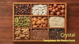  Presentation with dried food - Colorful presentation theme enhanced with various-varieties-of-nuts backdrop and a tawny brown colored foreground