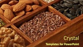  Presentation with dried food - Audience pleasing presentation design consisting of various-varieties-of-nuts backdrop and a tawny brown colored foreground