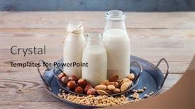  Presentation with plant based - PPT theme enhanced with various-vegan-plant-based-milk background and a mint green colored foreground
