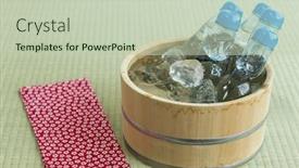  Presentation with vegetables - Audience pleasing slide set consisting of soda bottles - various vegetables backdrop and a soft green colored foreground