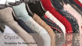  Presentation with sustainability - PPT layouts consisting of various-vintage-sweaters-or-pullovers background and a coral colored foreground