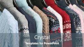  Presentation with sustainability - PPT layouts enhanced with various-vintage-sweaters-or-pullovers background and a ocean colored foreground