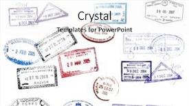  Presentation with stamp - Audience pleasing presentation consisting of various visa stamps from passports backdrop and a white colored foreground