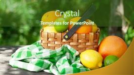  Presentation with lemons - Slide deck enhanced with variuos-citrus-fruits-in-basket background and a tawny brown colored foreground