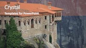  Presentation with orthodox - PPT theme enhanced with varlaam eastern orthodox christian monastery background and a coral colored foreground