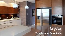  Presentation with clean - PPT theme enhanced with varnish - clean modern kitchen background and a violet colored foreground