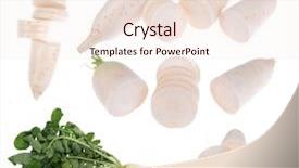  Presentation with collection agency - Audience pleasing slide set consisting of vars - daikon radishes collection isolated backdrop and a lemonade colored foreground