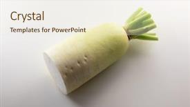  Presentation with light shade nluie - Theme featuring vars - half cut dikon radish background and a cream colored foreground