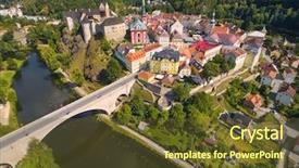  Presentation with aerial view of cape town - Colorful theme enhanced with vary spa in czech republic backdrop and a tawny brown colored foreground