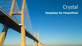  Presentation with bridge - Amazing PPT theme having vasco da gama bridge in lisbon portugal backdrop and a ocean colored foreground